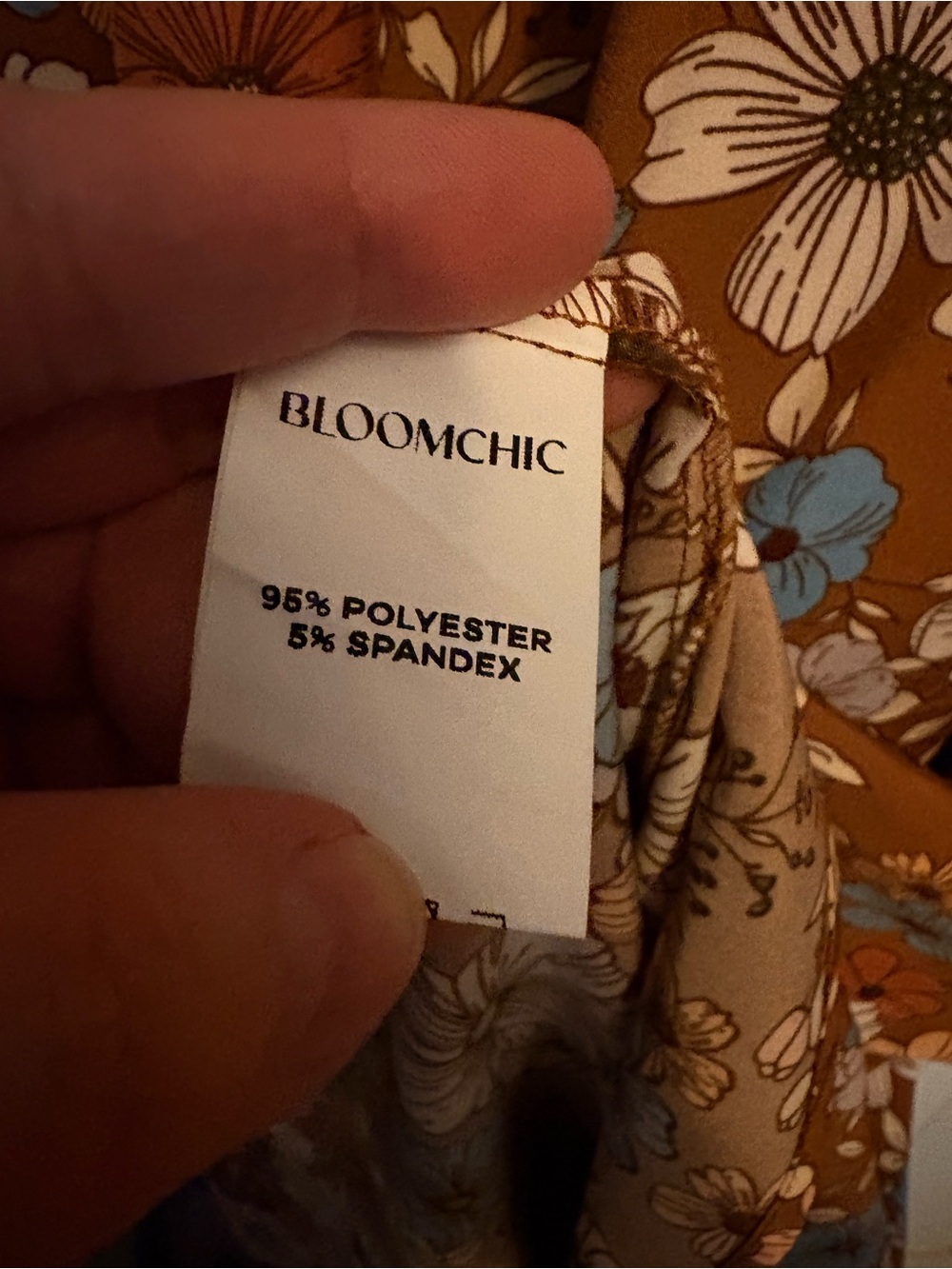 BloomChic Brown Floral Maxi Dress with Blue & Pink Accents - Picture 4 of 10